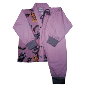 0336 Pijama Rosa Elefante com Calça Rosa 1